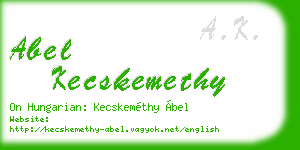 abel kecskemethy business card